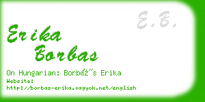 erika borbas business card